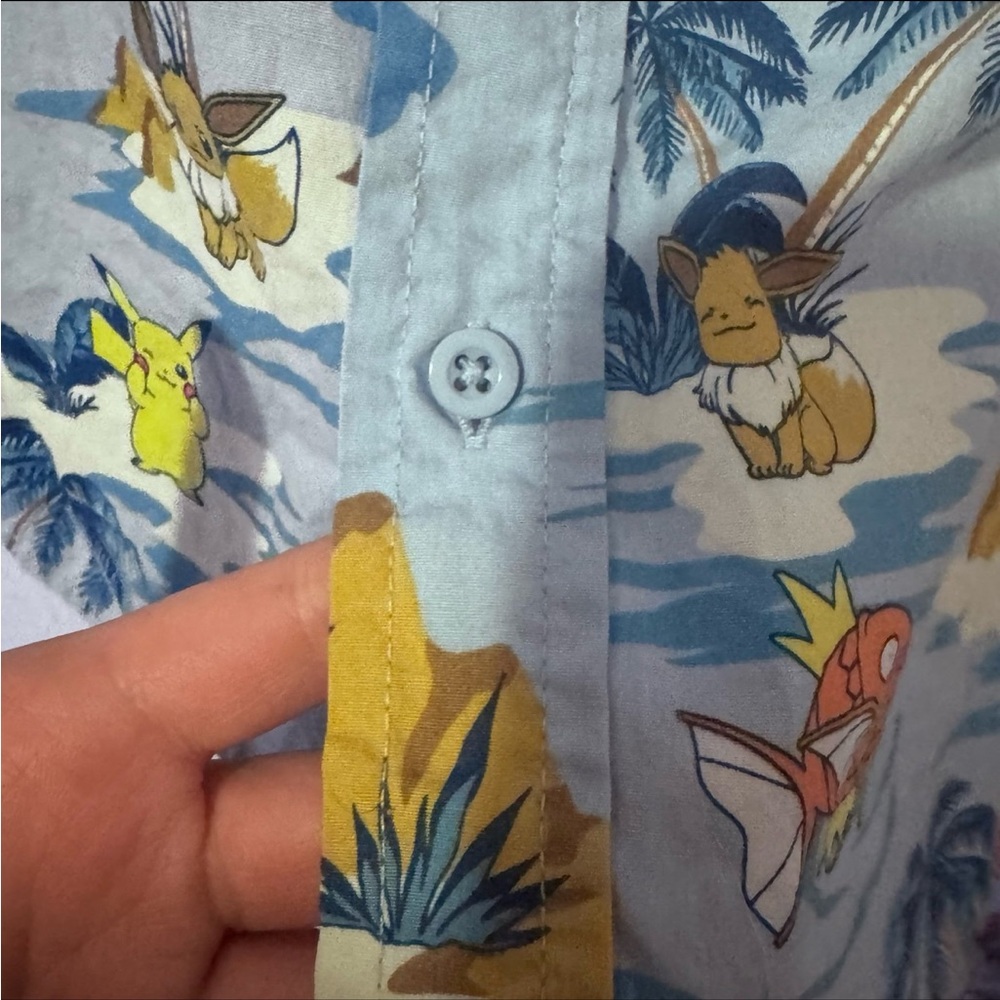 Pokemon Boys Aloha Vacay Short Sleeve Button-Up Shirt | Size Medium - Picture 7 of 11